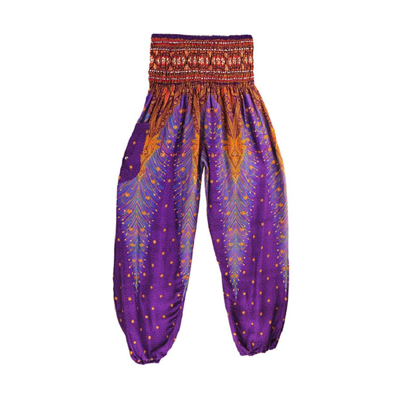 High Waist Loose Print Lantern Yoga Pants Mssza