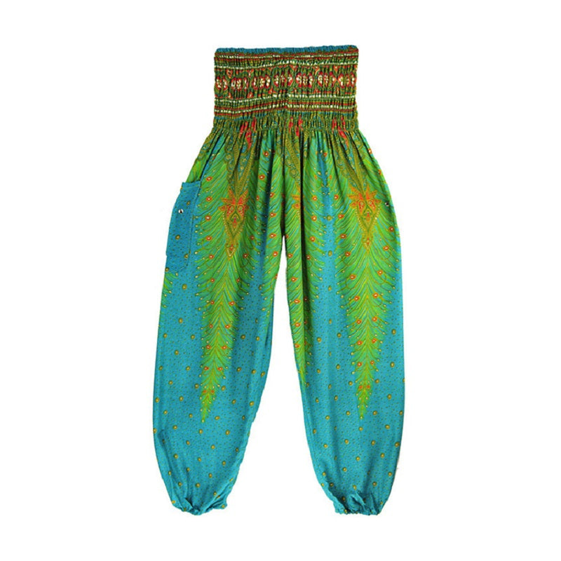 High Waist Loose Print Lantern Yoga Pants Mssza