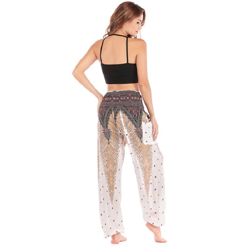 High Waist Loose Print Lantern Yoga Pants Mssza