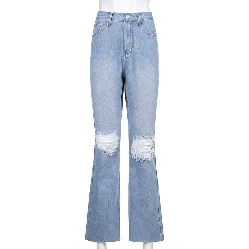 High Waist Mom Ripped Boyfriend Jeans Mssza