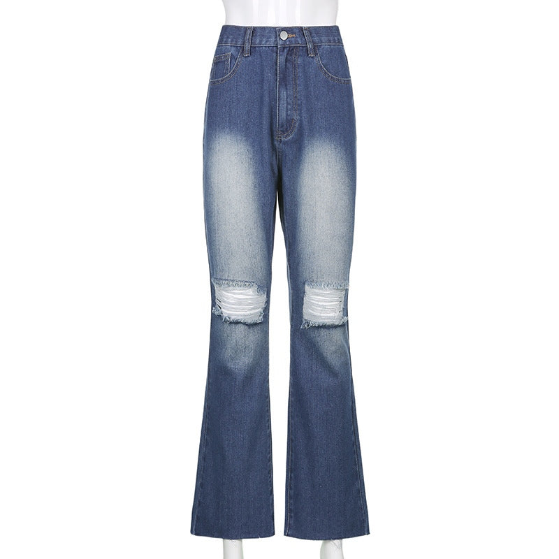 High Waist Mom Ripped Boyfriend Jeans Mssza