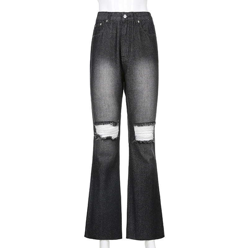 High Waist Mom Ripped Boyfriend Jeans Mssza