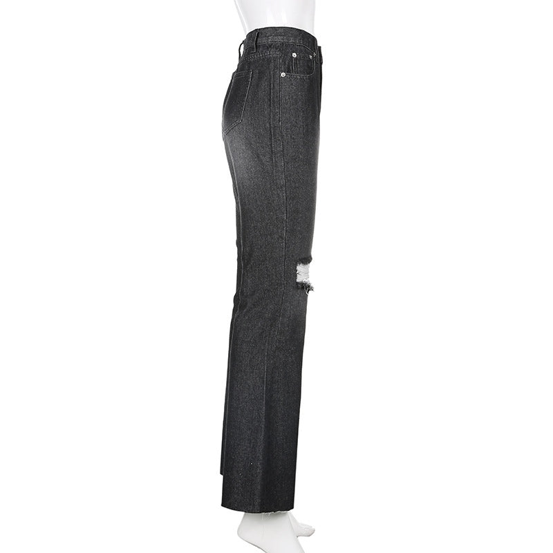 High Waist Mom Ripped Boyfriend Jeans Mssza