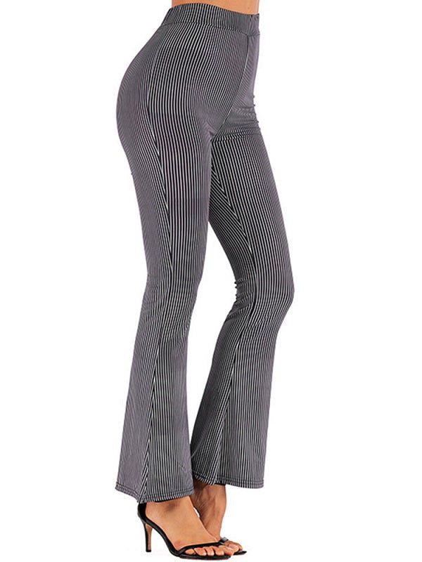 High Waist Pants Leopard Print Flare Leg Trousers Mssza