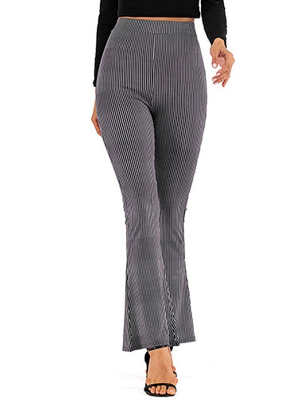 High Waist Pants Leopard Print Flare Leg Trousers Mssza