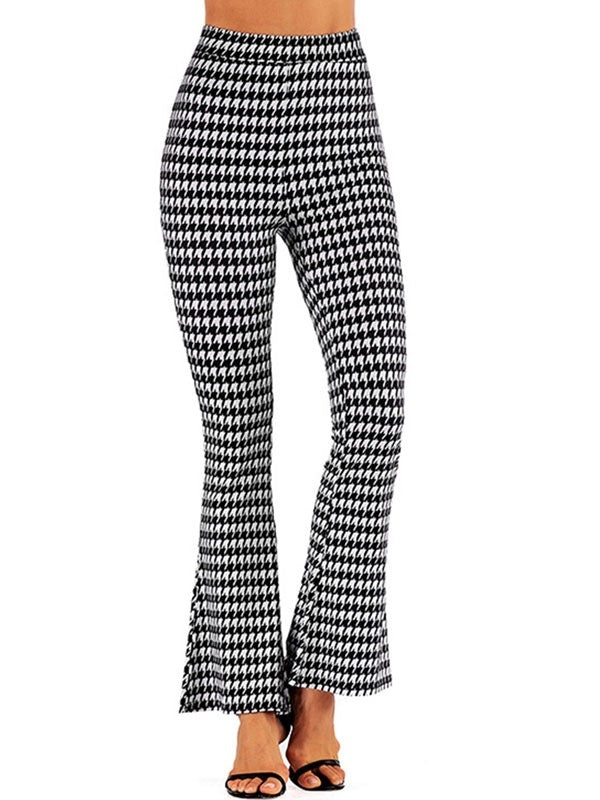 High Waist Pants Leopard Print Flare Leg Trousers Mssza