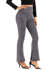 High Waist Pants Leopard Print Flare Leg Trousers Mssza
