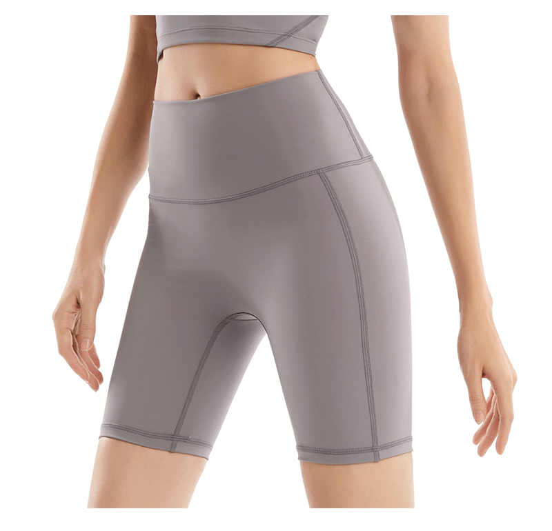 High Waist Plain Squat Proof Fitness Workout Athletic Shorts Mssza