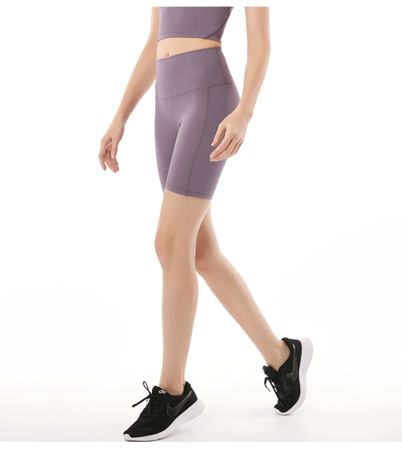 High Waist Plain Squat Proof Fitness Workout Athletic Shorts Mssza