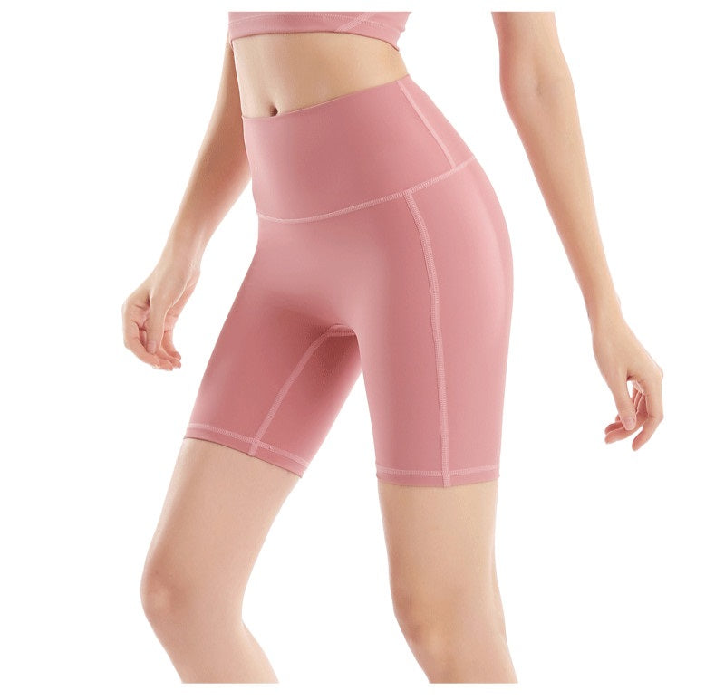 High Waist Plain Squat Proof Fitness Workout Athletic Shorts Mssza