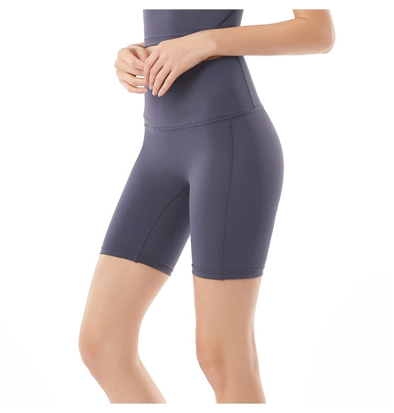 High Waist Plain Squat Proof Fitness Workout Athletic Shorts Mssza