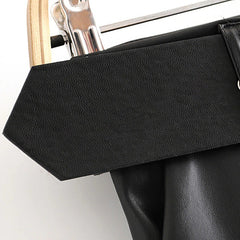 High Waist Pockets PU Faux Leather Pants Mssza