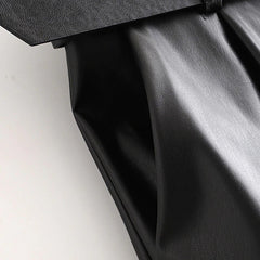 High Waist Pockets PU Faux Leather Pants Mssza