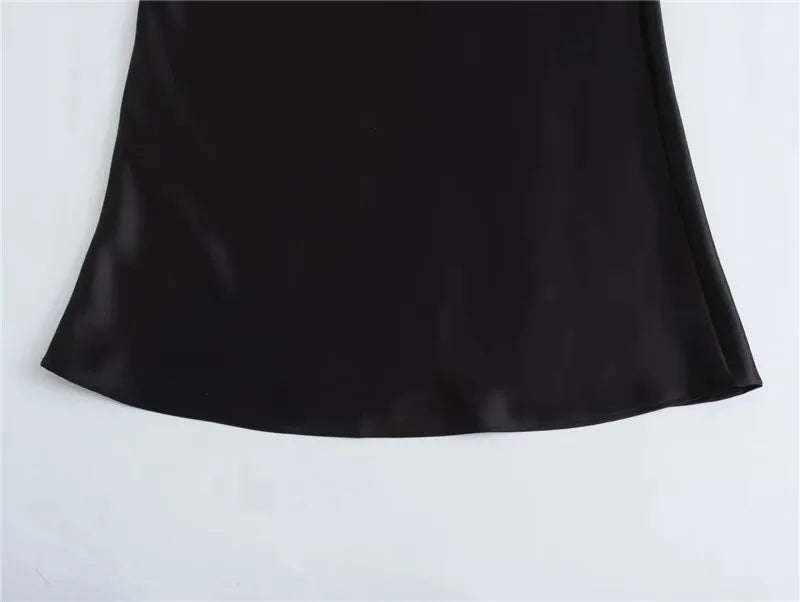 High Waist Satin Elegant And Vintage Office Beautiful Midi Skirts Mssza