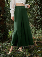 High Waist Solid Loose Wide Leg Pants Mssza