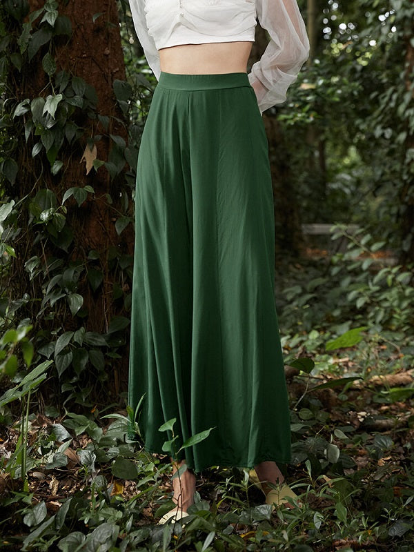 High Waist Solid Loose Wide Leg Pants Mssza