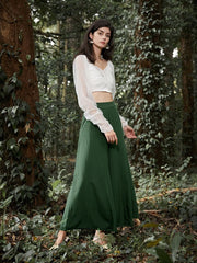 High Waist Solid Loose Wide Leg Pants Mssza