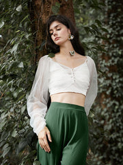 High Waist Solid Loose Wide Leg Pants Mssza