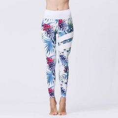 High Waist Sports Prints Long Tights Push Up Running Workout Mssza