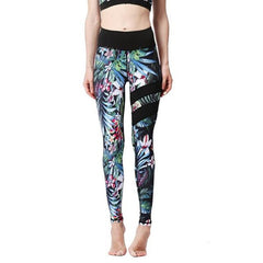 High Waist Sports Prints Long Tights Push Up Running Workout Mssza