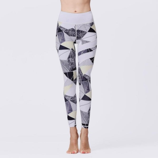 High Waist Sports Prints Long Tights Push Up Running Workout Mssza