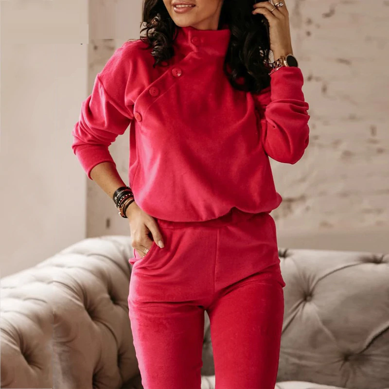 High collar casual Jogging pants 2-piece sports suit Mssza