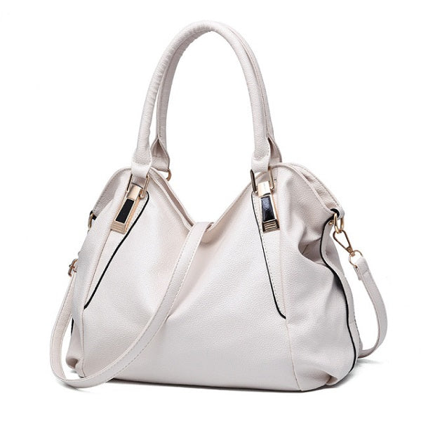 High quality PU leather Solid Top-Handle handbag Mssza