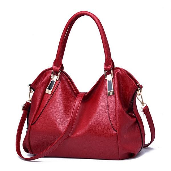 High quality PU leather Solid Top-Handle handbag Mssza