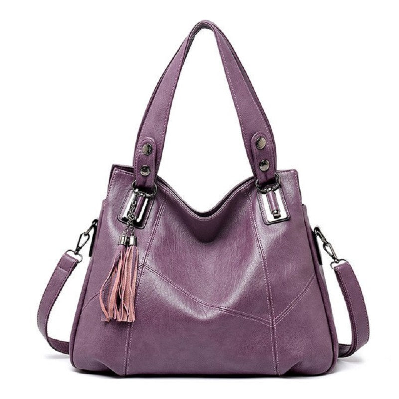 High-quality PU leather tassel High capacity Handbags Mssza