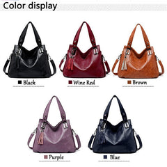 High-quality PU leather tassel High capacity Handbags Mssza