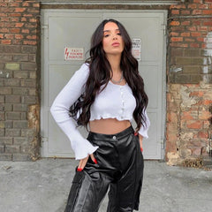 High quality office lady slim Basic Ribbed crop top Mssza