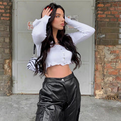 High quality office lady slim Basic Ribbed crop top Mssza