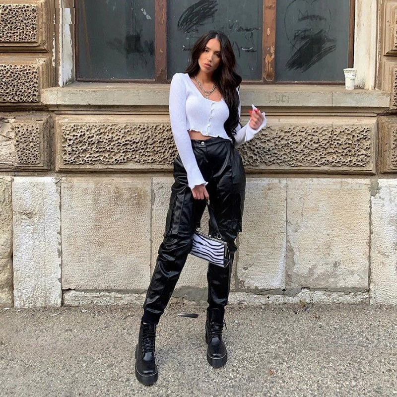 High quality office lady slim Basic Ribbed crop top Mssza