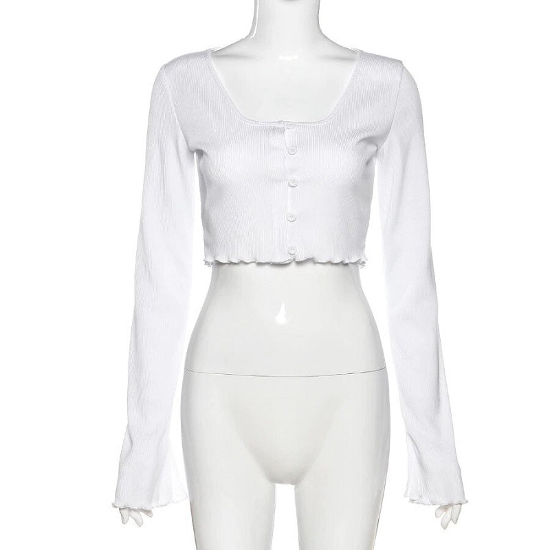 High quality office lady slim Basic Ribbed crop top Mssza