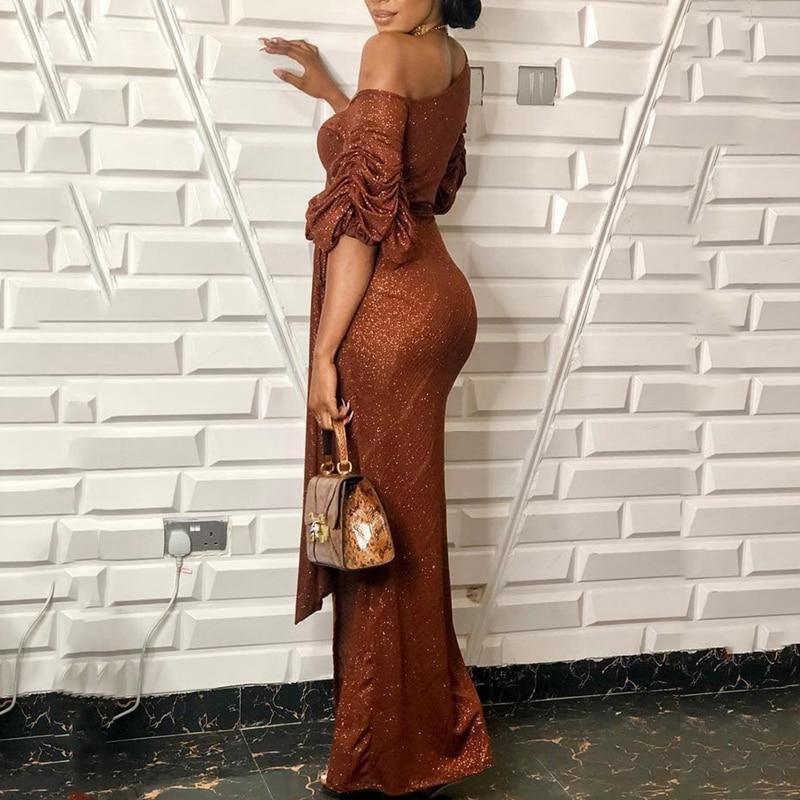 High slit long wrap dress Mssaz Desses