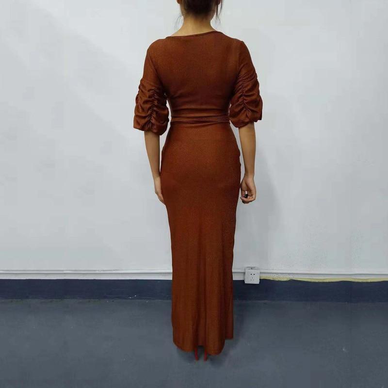 High slit long wrap dress Mssaz Desses