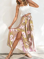 High-waist Casual Style Ruffled Pants Mssza