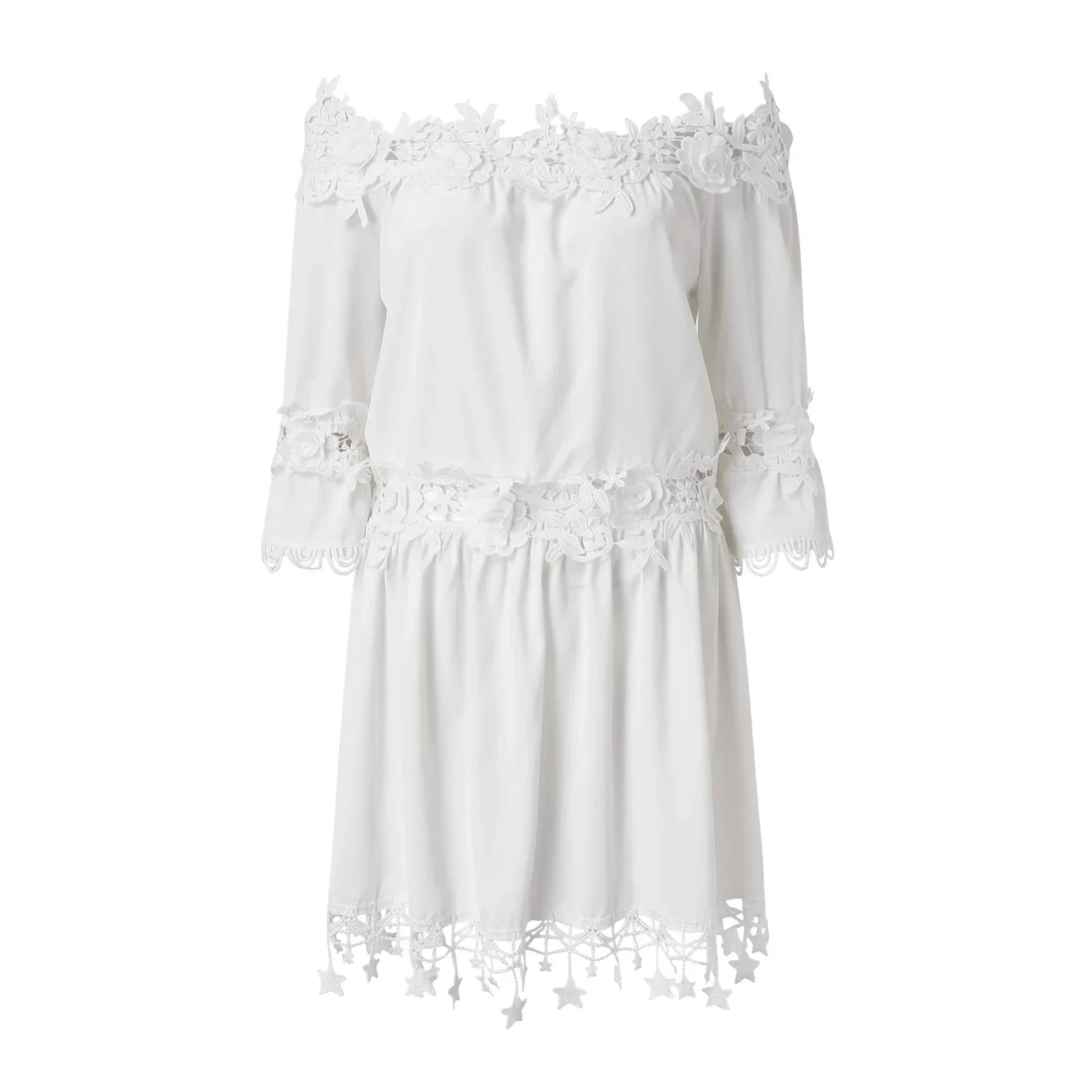 Holiday  Sundress Off Shoulder V Neck Short Sleeve Beach Boho Dress Mssaz Desses