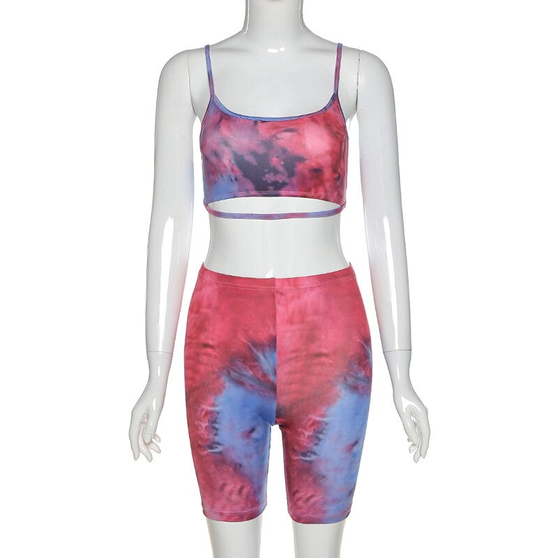 Hollow Out Crop Sleeveless Fitness Shorts Set Mssza