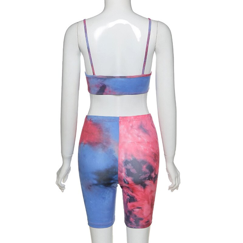 Hollow Out Crop Sleeveless Fitness Shorts Set Mssza