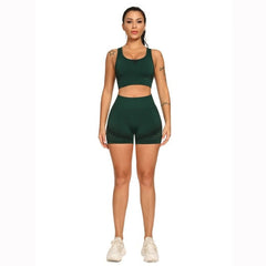 Hollow Out Yoga Set Two 2 Piece High Waist Gym suit Fitness Short Mssza
