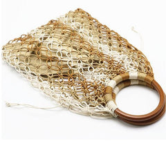 Hollow Rope Net Straw Handmade Beach Bag Mssza