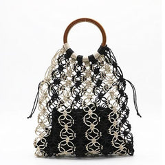 Hollow Rope Net Straw Handmade Beach Bag Mssza