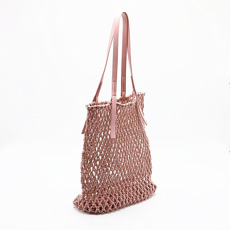 Hollow Rope Travel Storage Beach Shoulder Bag Mssza