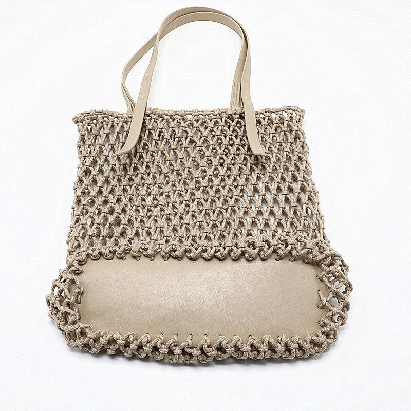 Hollow Rope Travel Storage Beach Shoulder Bag Mssza