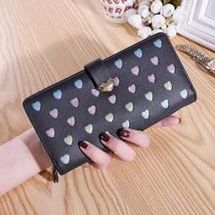 Hollow Two-Fold Clutch PU Large Capacity Wallet Mssza