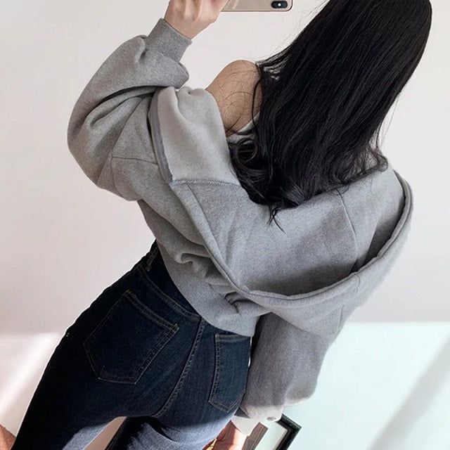 Hoodies Sweatshirt Tracksuit Long Sleeve Crop Top Fashion Mssza