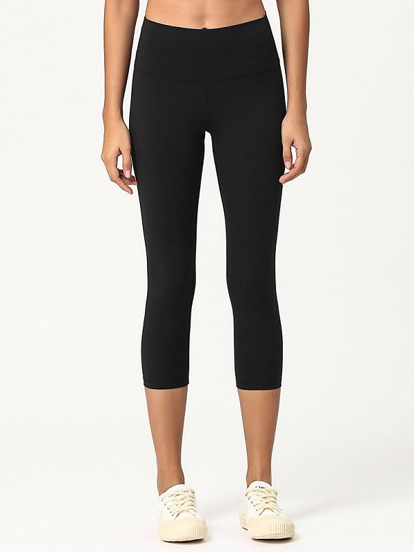 Solid Color Skinny Cropped Legging For Yoga Mssza