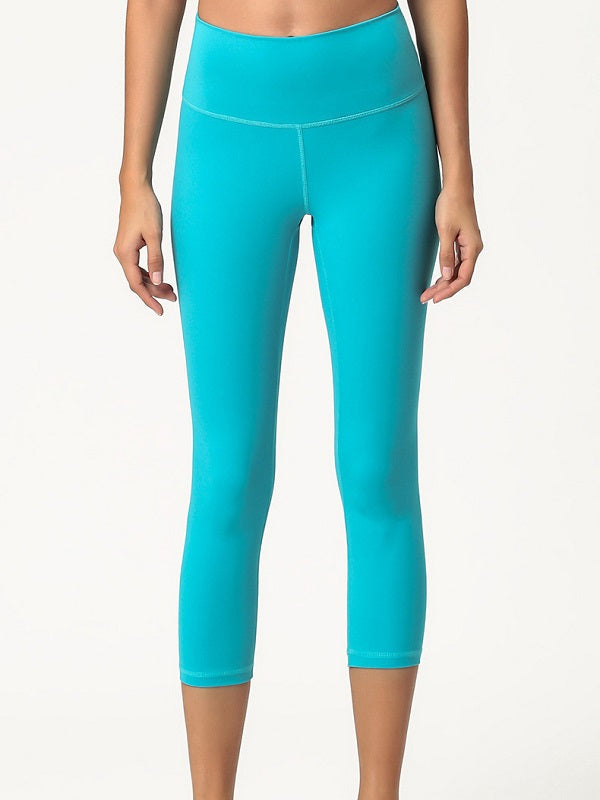 Solid Color Skinny Cropped Legging For Yoga Mssza