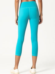 Solid Color Skinny Cropped Legging For Yoga Mssza